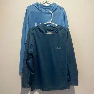 Huk Kids (SET OF 2) Performance T-Shirt Hoodies.  Size YS.